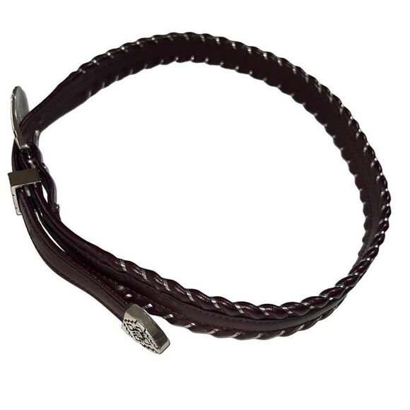 Vintage Genuine Steel Lace Belt Brown w/Silver Hardware Southwestern Belt - Picture 12 of 12